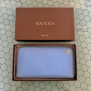 GUCCI Blue Leather Wallet